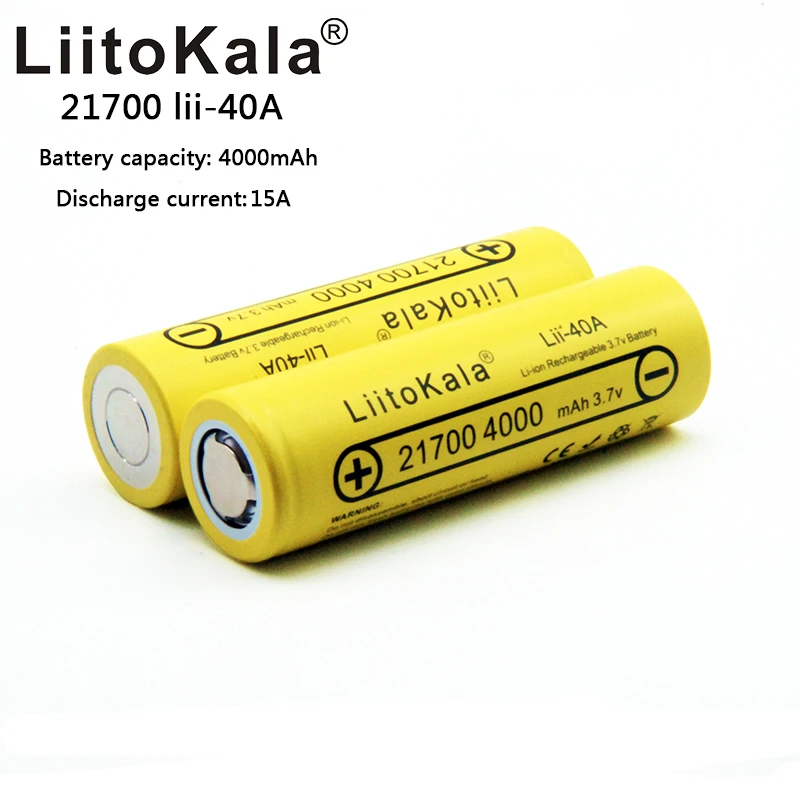 

Lithium Battery 21700 Lii-40a 4000mah Rechargeable 40a 3.7v 10c Discharge High-power Battery High-consumption Battery Cell