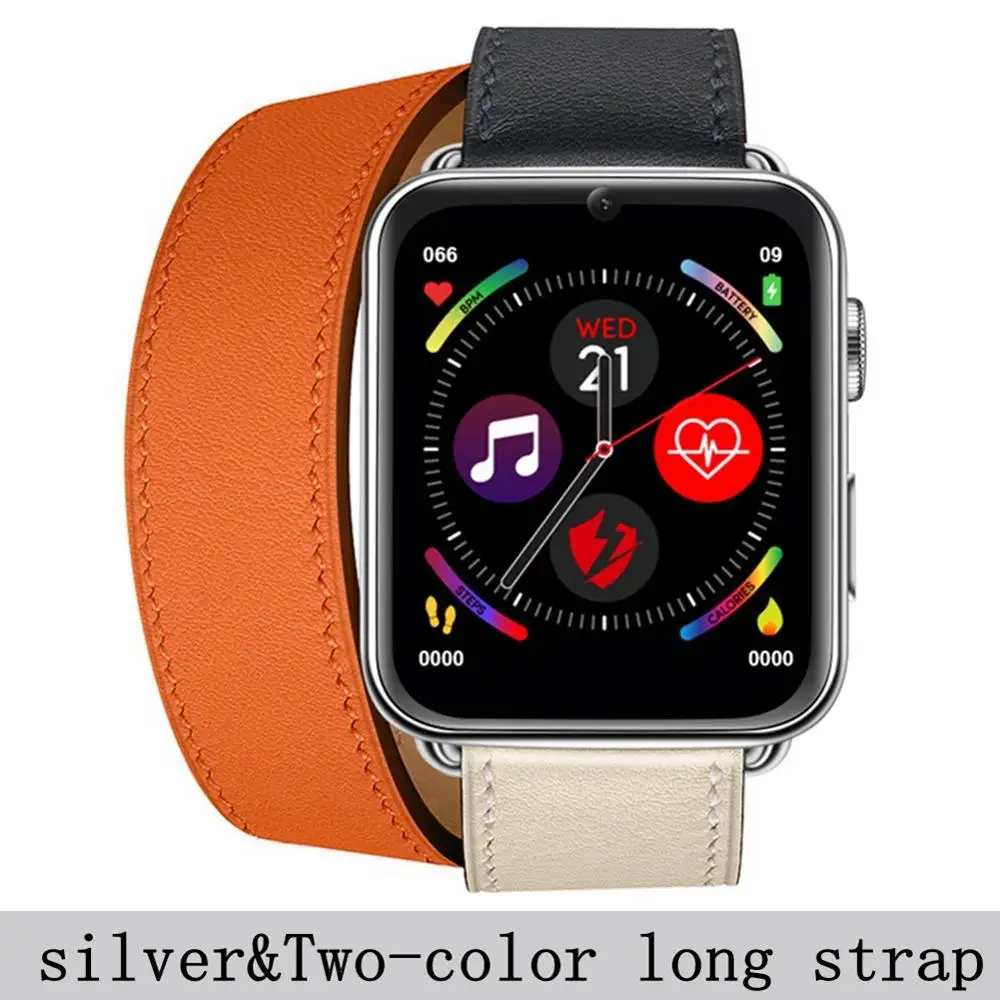SilverTwo Color Long LEMFO LEM10 4G Смарт-часы телефон Android 7,1 3 ГБ+ 32 Гб Поддержка gps/WiFi/sim-карты/монитор сердечного ритма 2МП камера умные часы - Цвет: SilverTwo Color Long
