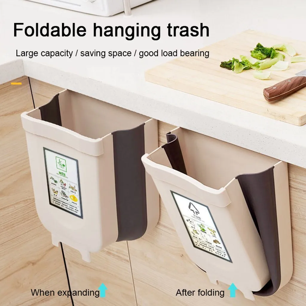 Складной контейнер для мусора подвесная корзина кухонного шкафа дома комнаты