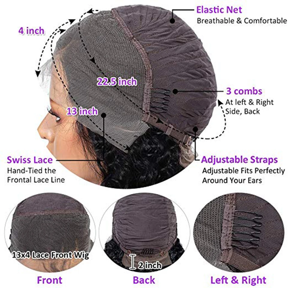 13х4 бесклеевая кружевная передняя часть человеческих волос парики для черных