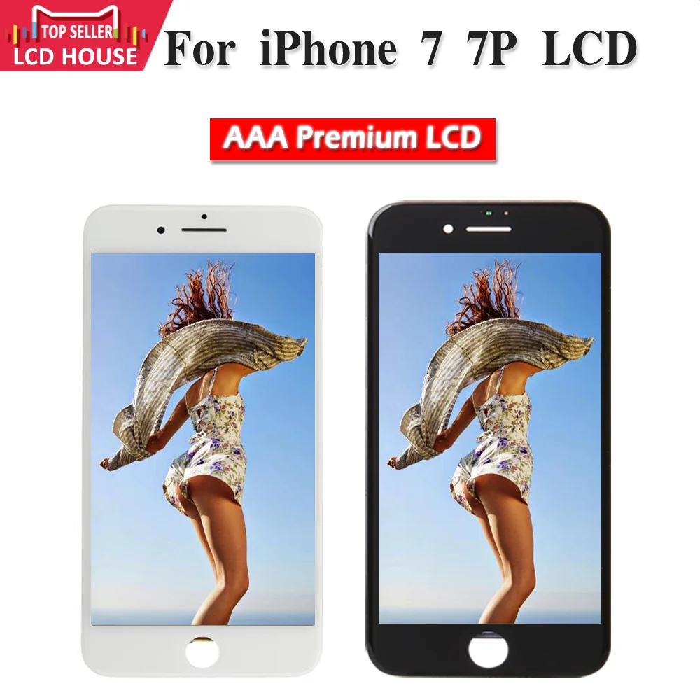 ЖК дисплей в сборе для iPhone 7 7Plus с дигитайзером без битых пикселей 5 дюйма качество
