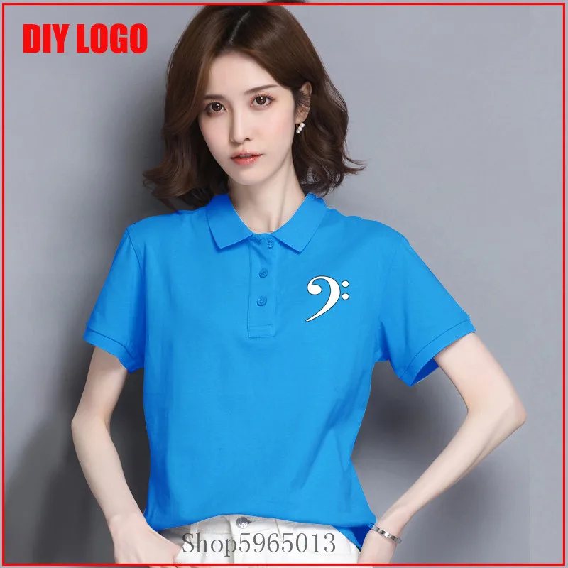 Женская футболка поло Bass Clef модная мягкая хлопковая Футболка с короткими