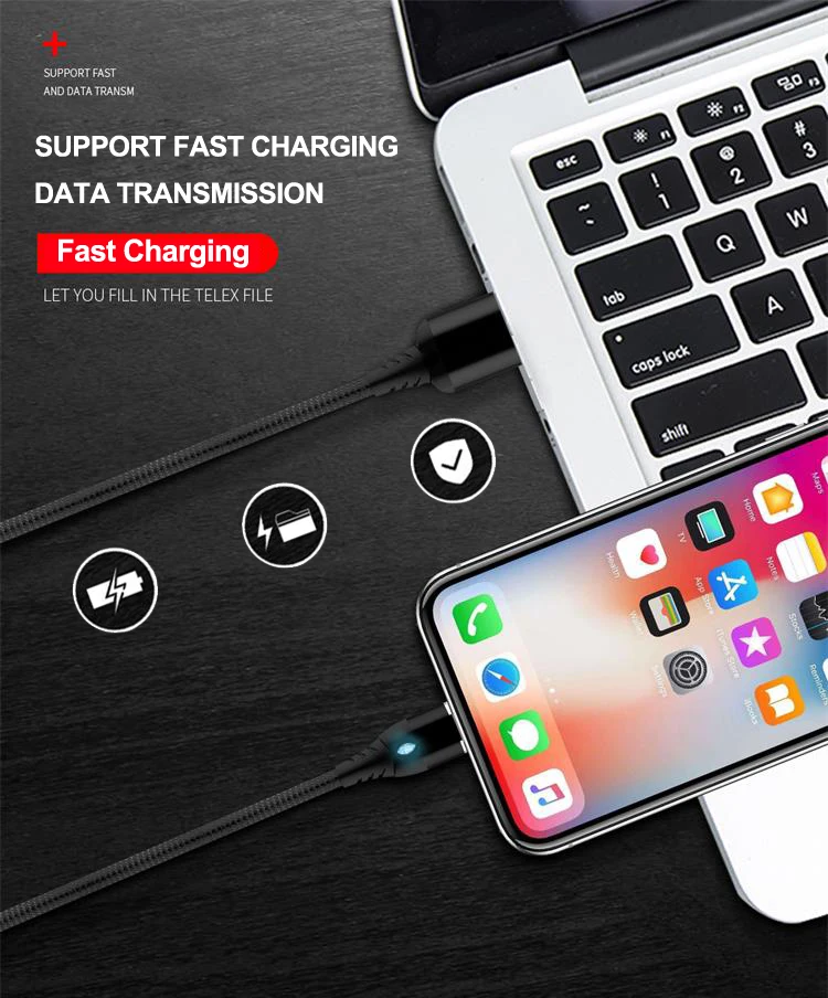 IONCT Магнитный кабель 3A Быстрая зарядка для iPhone iPad Xiaomi samsung Android мобильный телефон магнит зарядное устройство Micro type C USB кабели