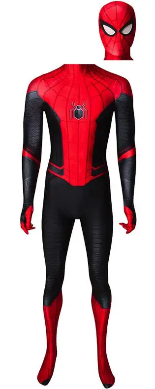 detachable mask Костюм Человека-паука для дома, костюм Человека-паука, 3D принт, спандекс, зентай, боди, косплей супергероя-паука, костюм Лидер продаж - Цвет: detachable mask