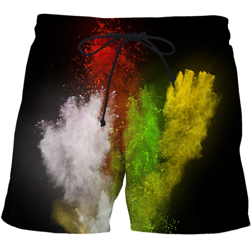 2022 New Fashion Flowers Men Beach Pants Quick-drying Dust splash tie dyeing series Suit Funny 3D Printed Shorts Men clothing