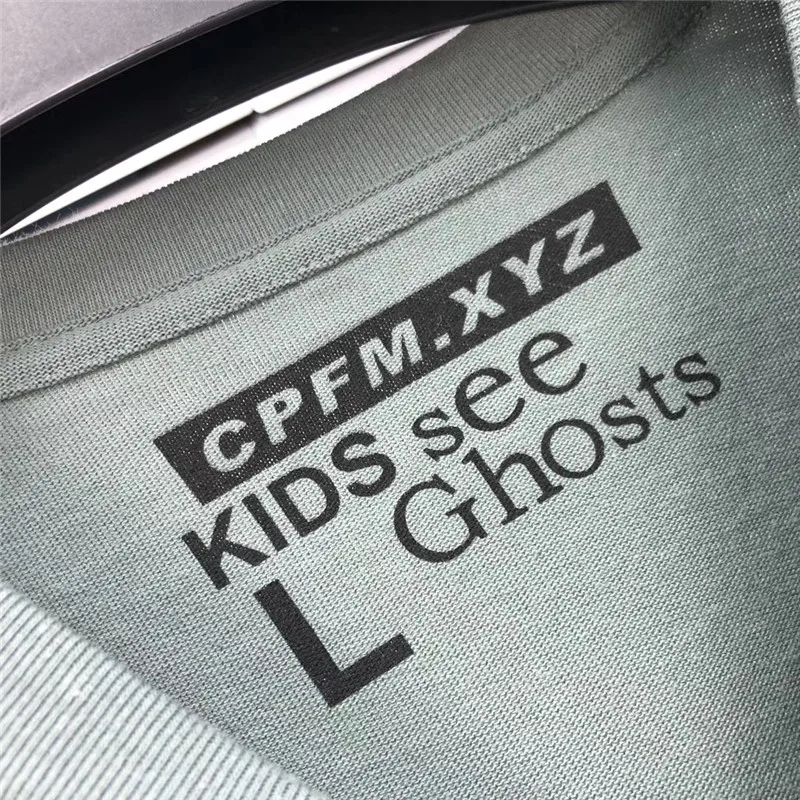 

New Kanye West T-shirts Men Women Lucky me I see ghost 1:1 High Quality Feel T shirts Kids See Ghost Tee Vintage Tops