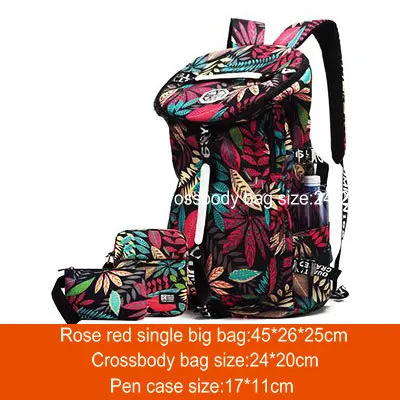 Rose red set Спортивная сумка для мужчин, рюкзак для спортзала, Женский Большой Вместительный спортивный рюкзак, рюкзак для путешествий, сумка для хранения ноутбука, школьный рюкзак, сумки - Цвет: Rose red set