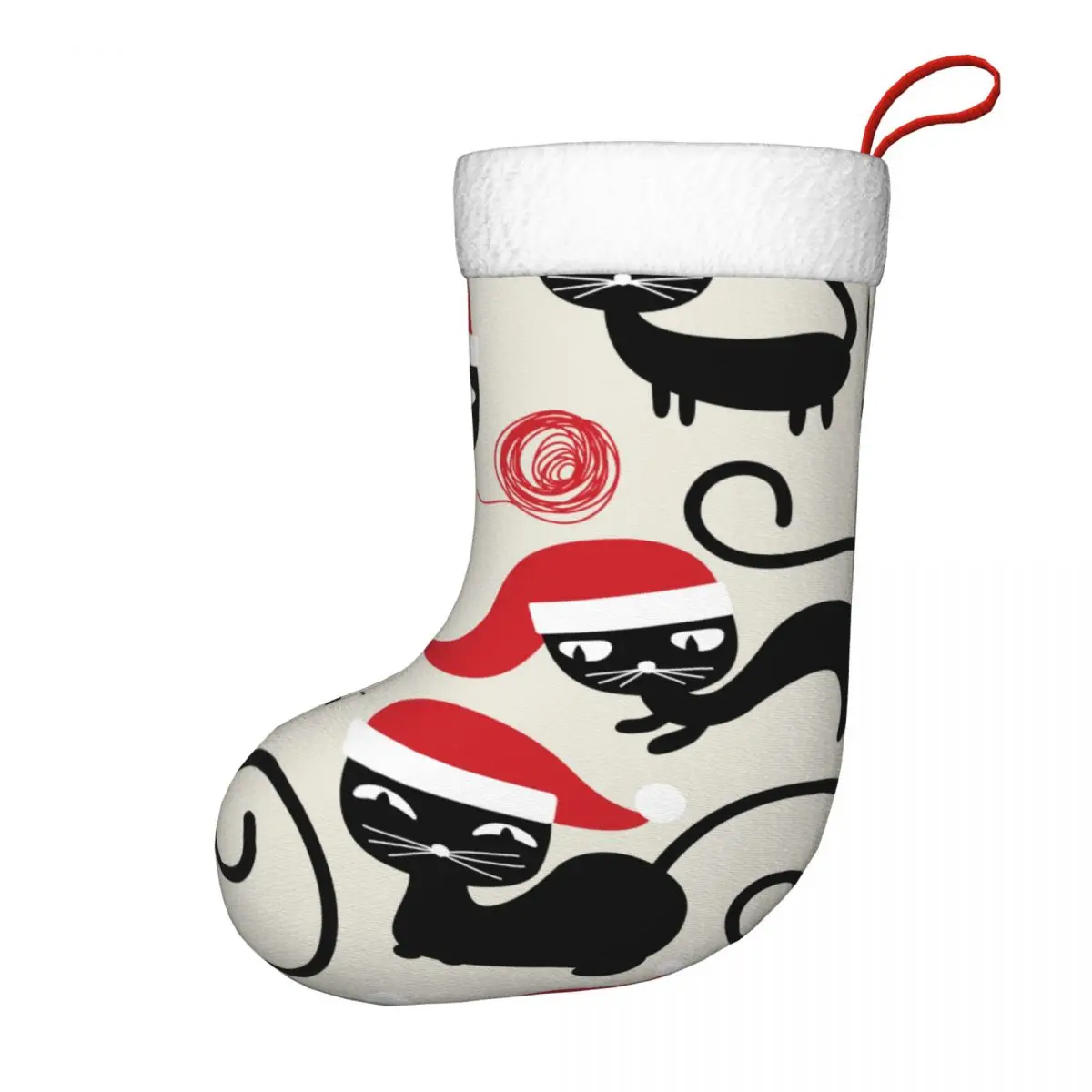 

Рождественский Подарочный пакет для конфет, рождественские Коты с узором, рождественские чулки для домашнего декора