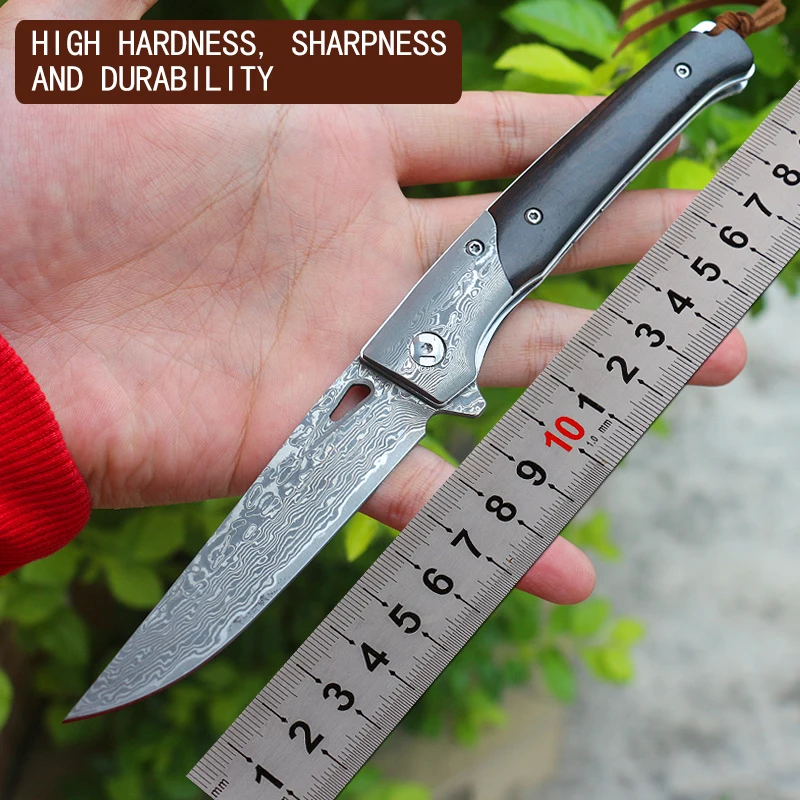 

Нож из дамасской стали, тактические ножи для выживания, охотничий походный многофункциональный нож высокой твердости для повседневного ис...