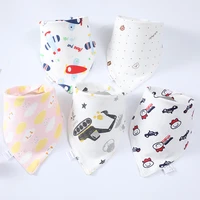 baby saliva towel triangle band 5 pack pure cotton snap button double layer waterproof newborn bib bib adjustable