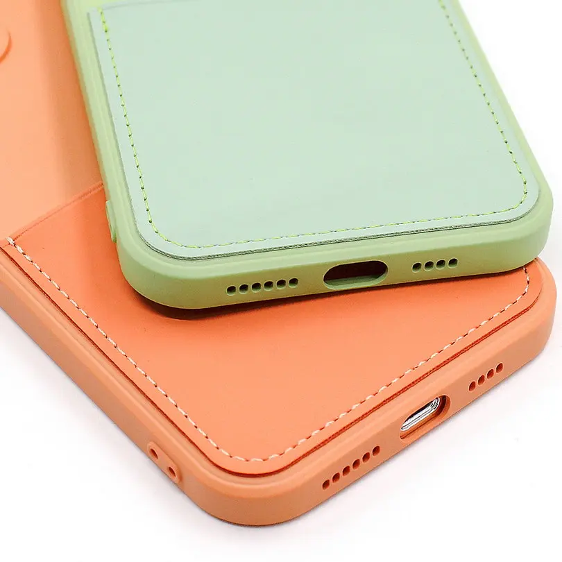 card holder case for iphone 12 pro max 12 mini 11 xs xr x se 2 2020 liquid silicone soft cover for iphone 7 8 6 6s plus case free global shipping