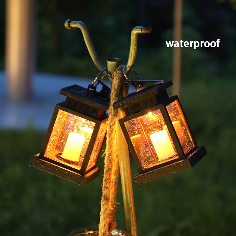 Светодиодный лампочка в виде свечки на солнечной батарее уличный подвесной