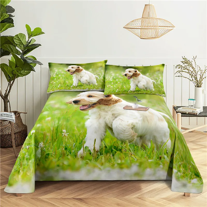 

Постельное белье из полиэстера с изображением травы, собаки, с наволочкой