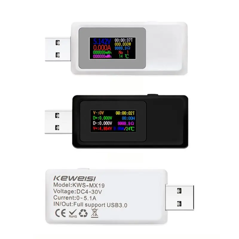 KWS-MX19 USB детектор вольтметр переменного тока Амперметр usb-тестер Напряжение ток
