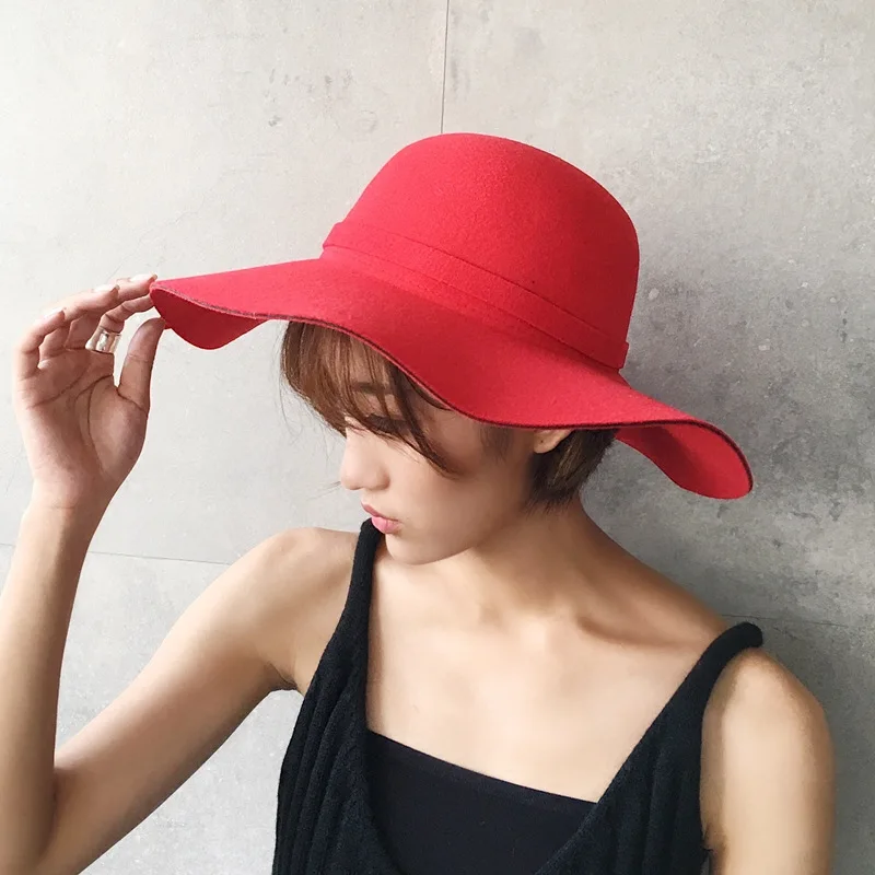 Шляпа-трилби Складная с лентой модная шерстяная фетровая однотонная Федора