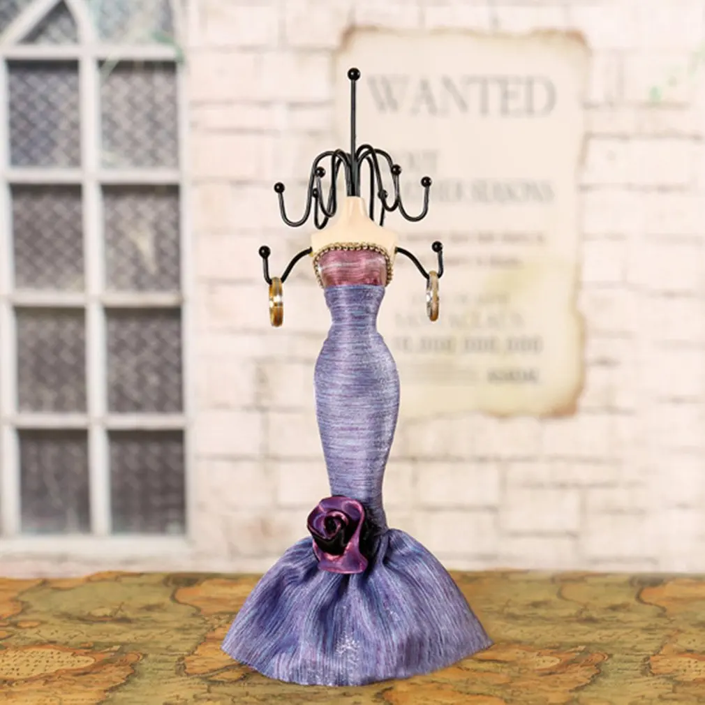 Стильный полимерный Манекен-платье держатель ювелирных изделий дисплей стеллаж