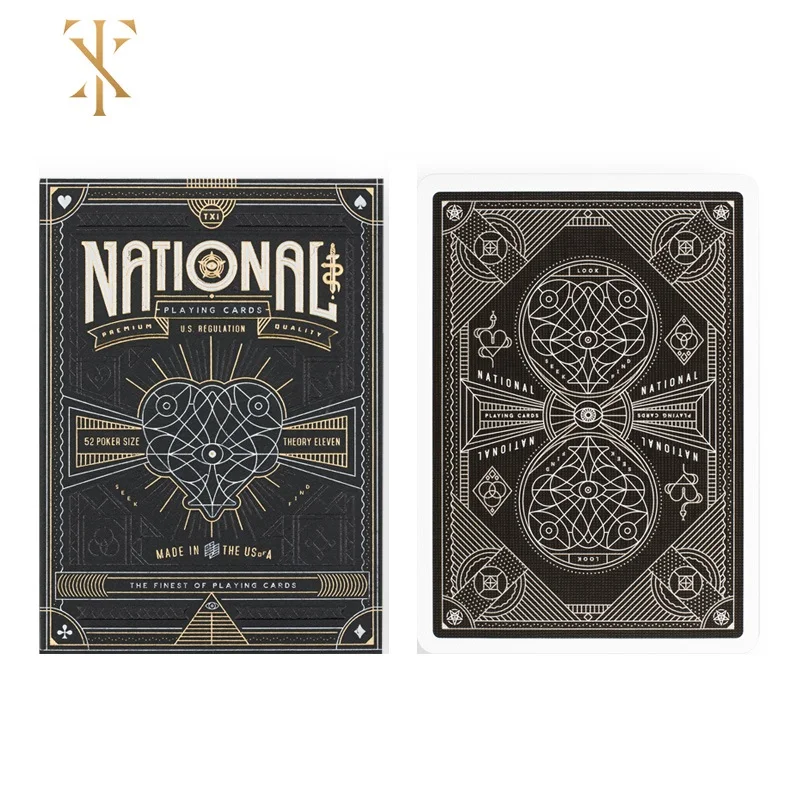 

Theory11 National Playing Cards Bicycle Black Deck USPCC Collectible Poker Magic Card Games Magic Tricks Props for Magician