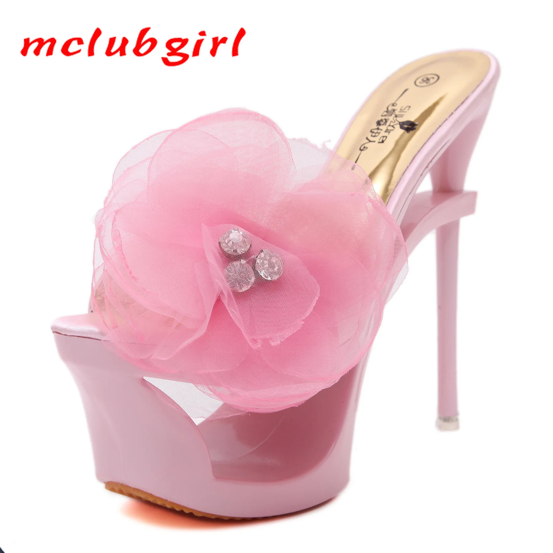 Mclubgirl/2020 Женские сандалии на платформе Красивые женские шлепанцы Цвет синий