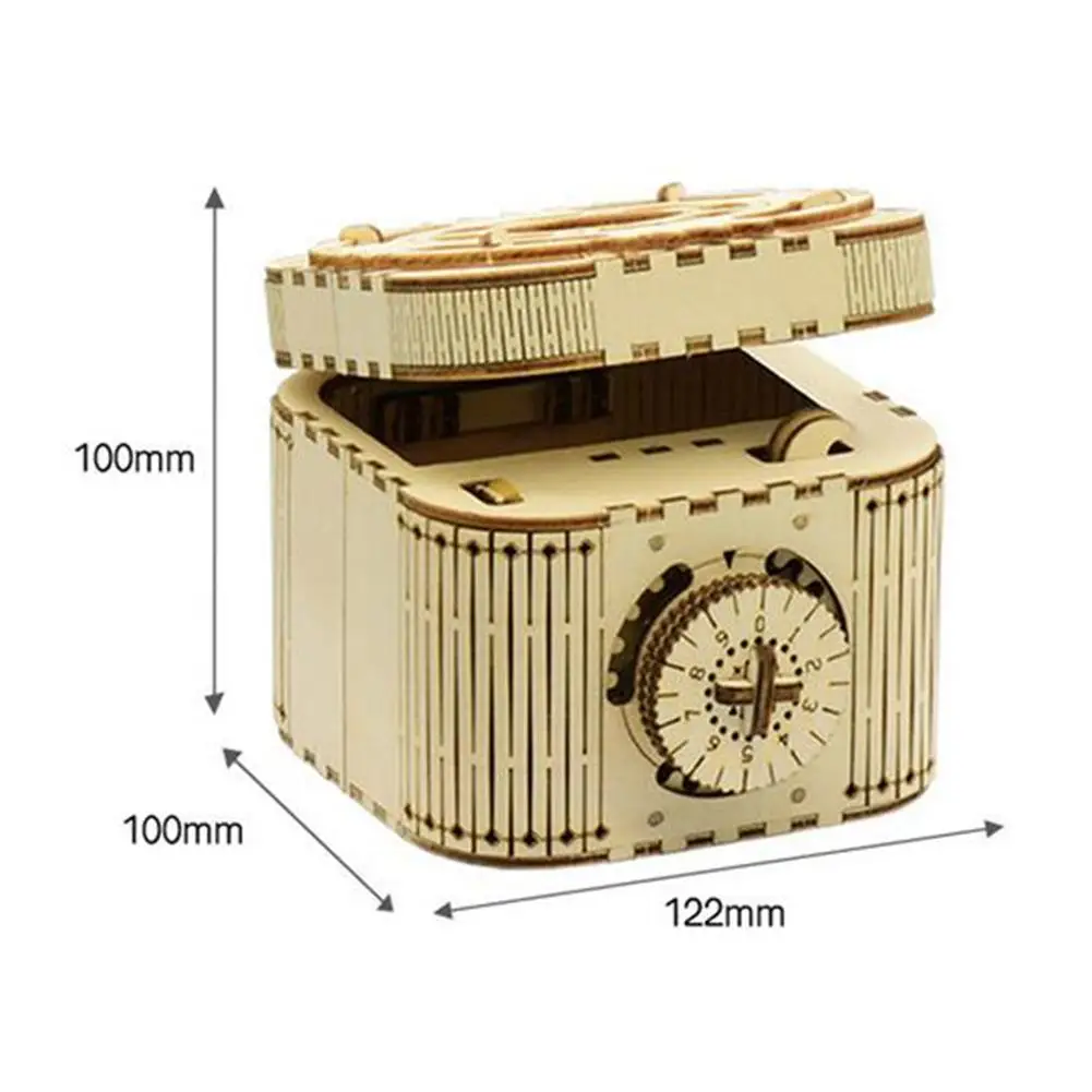

DIY Wooden Mechanical Music Box Password Assembly Puzzles Model Kit Best Wishes Kids Christmas New Year Gift Handmade Crafts Toy