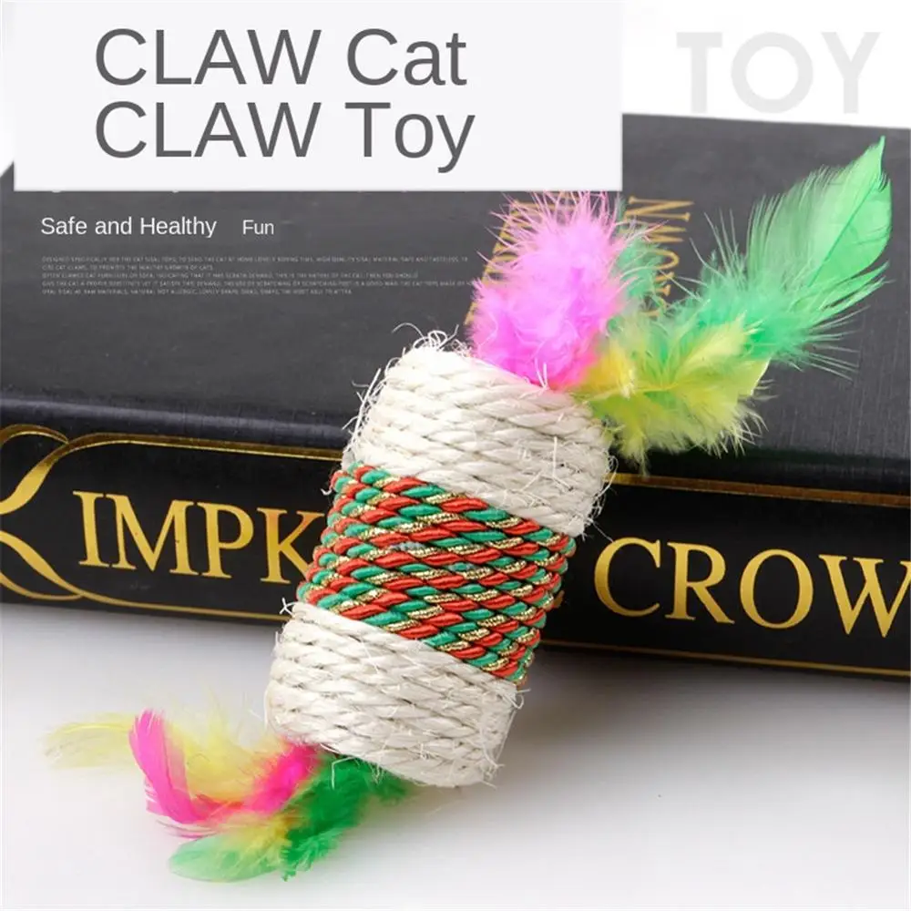 

New Color Sisal Small Roller Pet Kitten Claw Toy Funny Interactive Plush Cat Toy Play Dolls For Cats Supply Training Tool