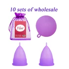 10 комплектов медицинских силиконовых менструальных чашек для женской гигиены, многоразовые менструальные чаши, оптовая продажа менструальных чашек