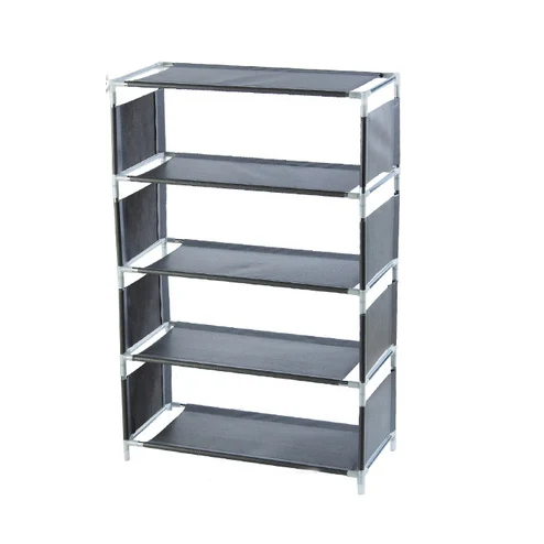 Gray 5 layers Стеллаж для обуви из нетканого материала обувной органайзер для хранения на полке 3/4/5 ярусов стойка полки для обуви шкаф экономии пространства легко Применение - Цвет: Gray 5 layers