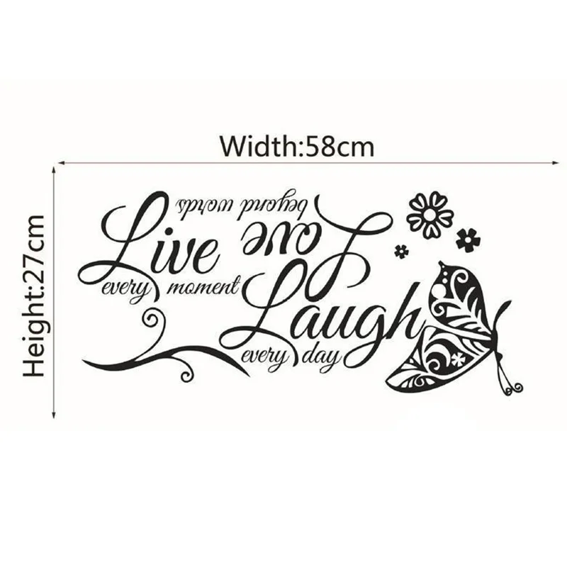 Живой смех любовь настенная художественная наклейка цитата Виниловая на стену