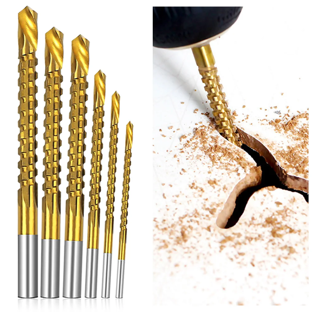 

6PCS 3-8mm Cobalt Drill Bit Set Sawtooth Bit Wood Metal Plastic Hole Grooving Kit Twist Drill Bit Woodworking Tools