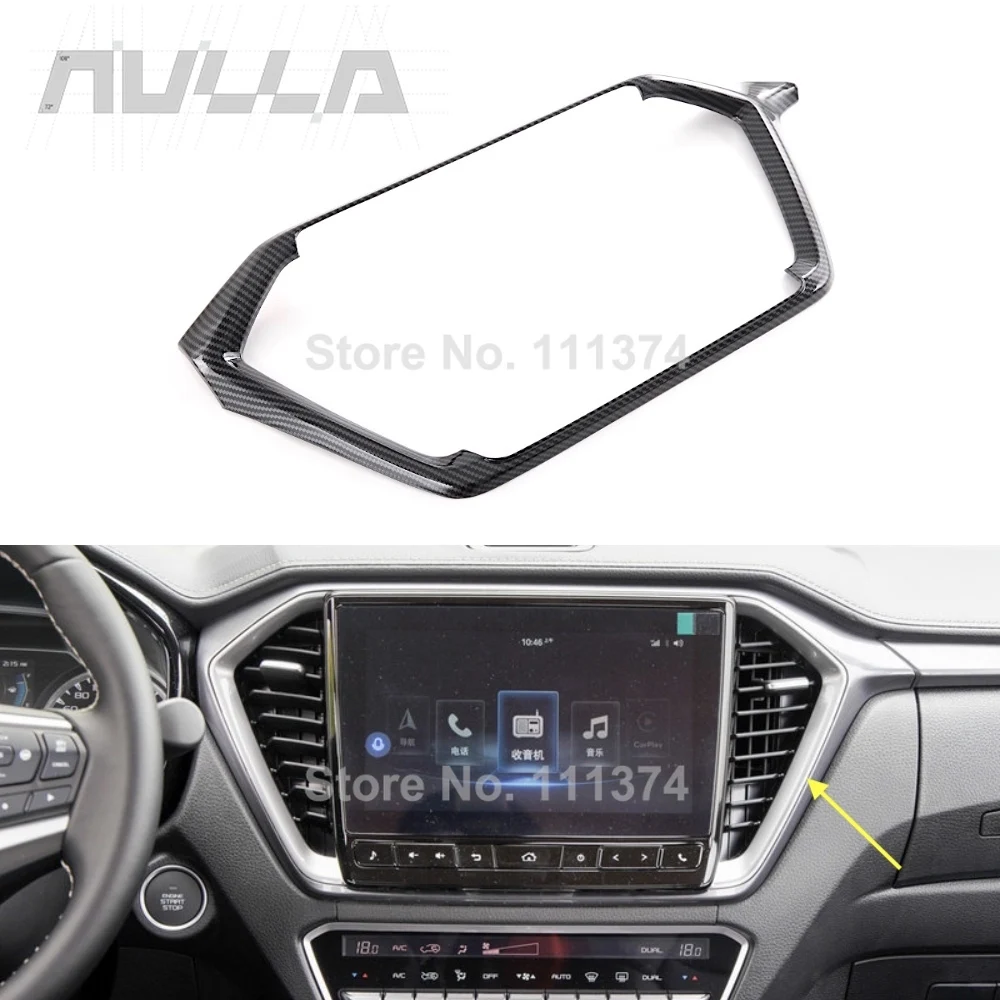 

Карбон для ISUZU D-Max 2021 2022 Стайлинг ABS Автомобильный Интерьер Передняя Центральная навигация декоративная рамка наклейка аксессуары