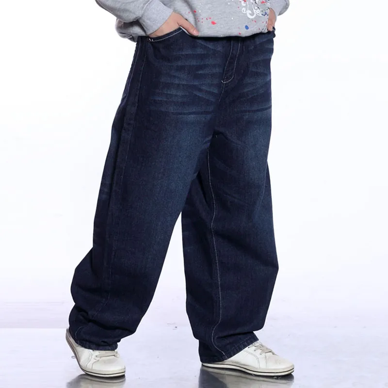 Джинсы мужские с широкими штанинами уличная одежда в стиле хип-хоп размера плюс