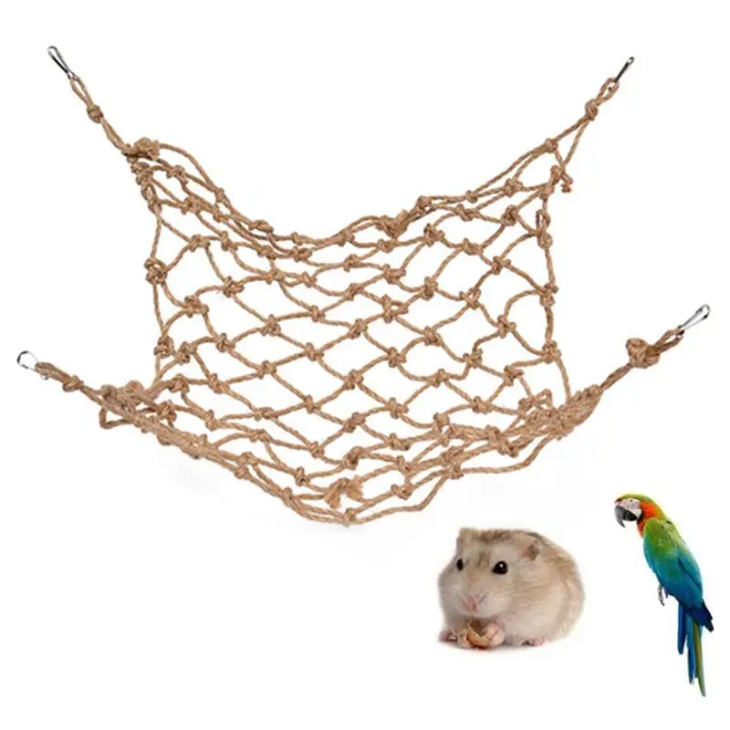 1 Piece Hanging Parrot Climbing Net Pet Bird Swing Rope Hammock Net Bird Parakeet Chewing Biting Toys Parrot Cage Accessories