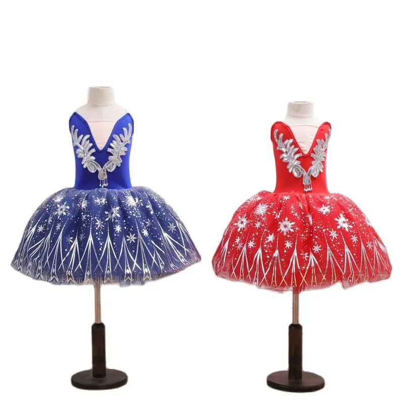 

Детское балетное платье для девочек, красное балетное платье для девочек