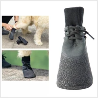 4pcs dog pet shoes warm no slip breathable rain wear soft socks dog boots cats socks small large pet paw dla psa perros botas