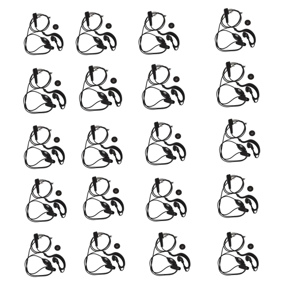 20 штук G Тип Мягкий ушной крючок наушник гарнитура с Push to Talk и микрофоном для Linton