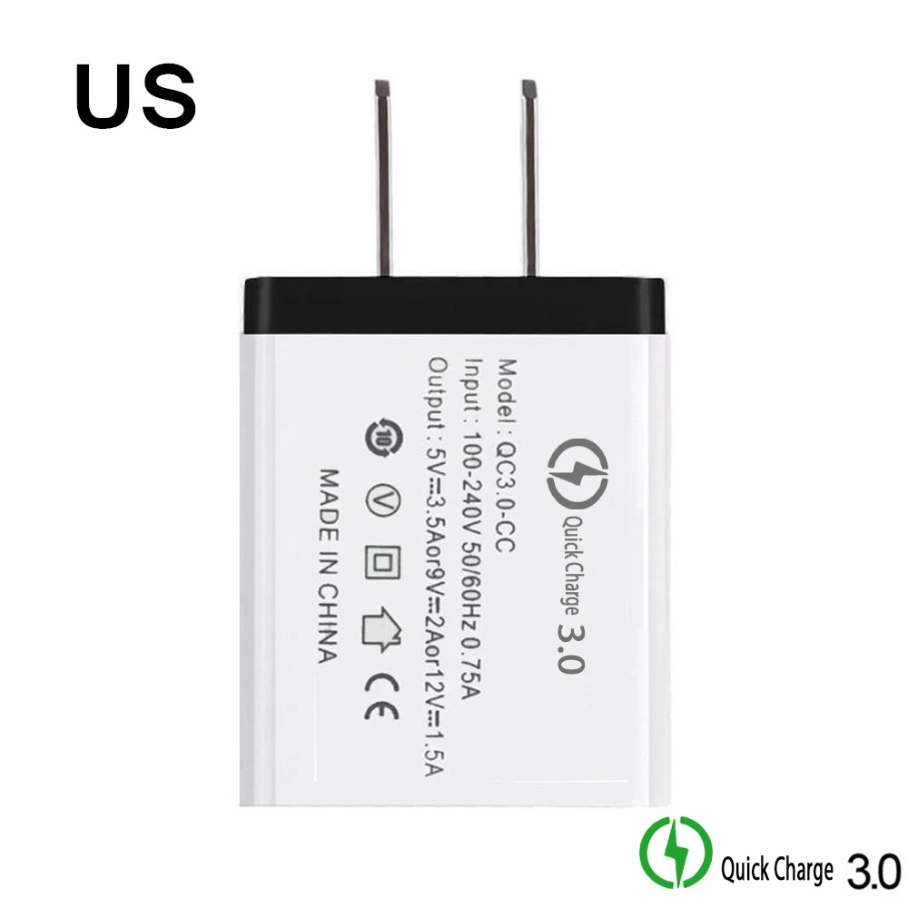 Быстрая зарядка 3,0 USB зарядное устройство EU/US штепсельная Вилка для путешествий 5V 3.5A быстрое зарядное устройство адаптер для iphone Xiaomi huawei планшеты зарядное устройство для телефона
