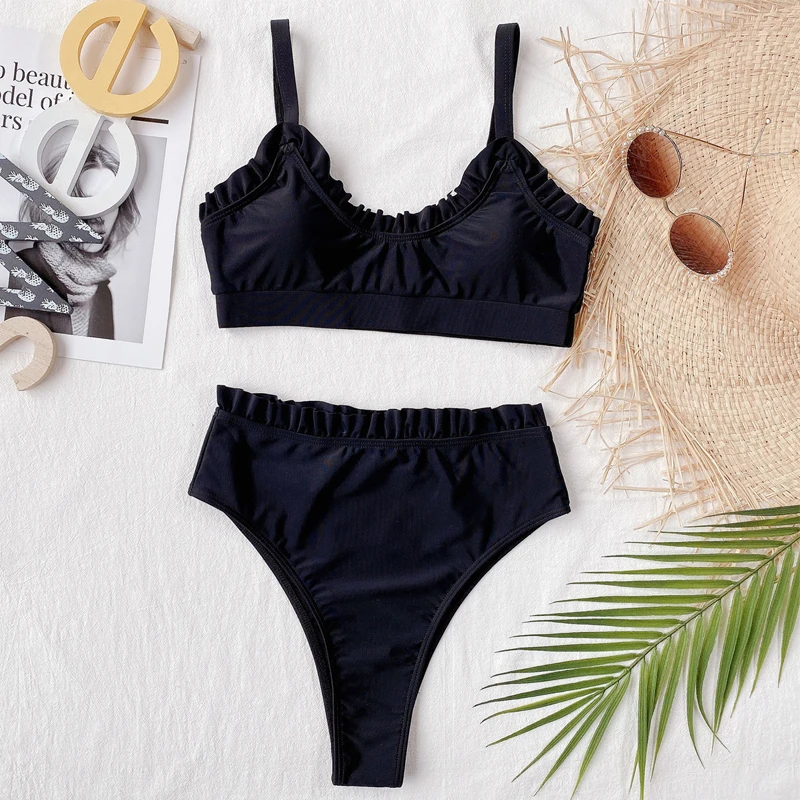 Фиолетовый купальник из 2 предметов бикини плиссированная пляжная одежда