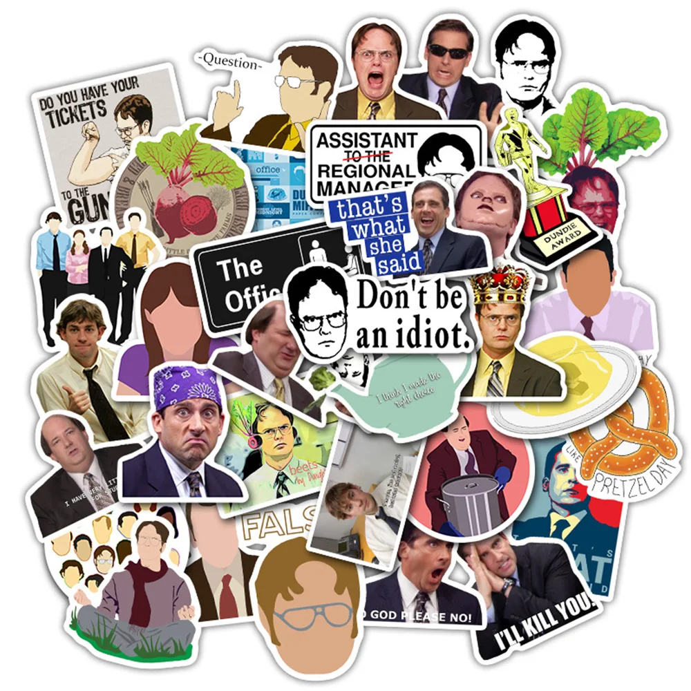 

50Pcs/pack TV Show Friends The office Waterproof Pcv Sticker Luggage Stickers Skateboard Motorcycle Notebook Phone Toys Sticker
