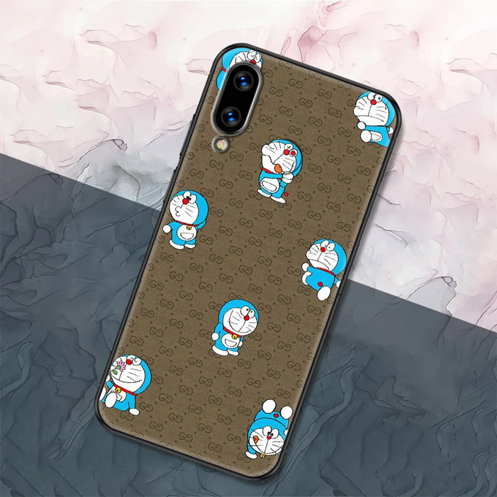 

Cartoon Doraemon Cute Phone case For Huawei Honor 6 7 8 9 10 10i 20 A C X Lite Pro Play black soft cover painting Etui silicone