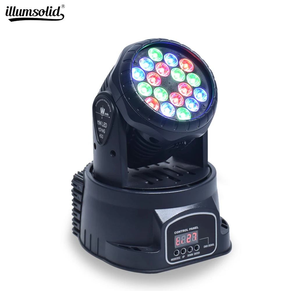 

Moving Head светодиодный светильник для сцены 18x3W RGBW Профессиональный DMX512 для диско DJ музыка вечерние KTV освещение для ночного клуба