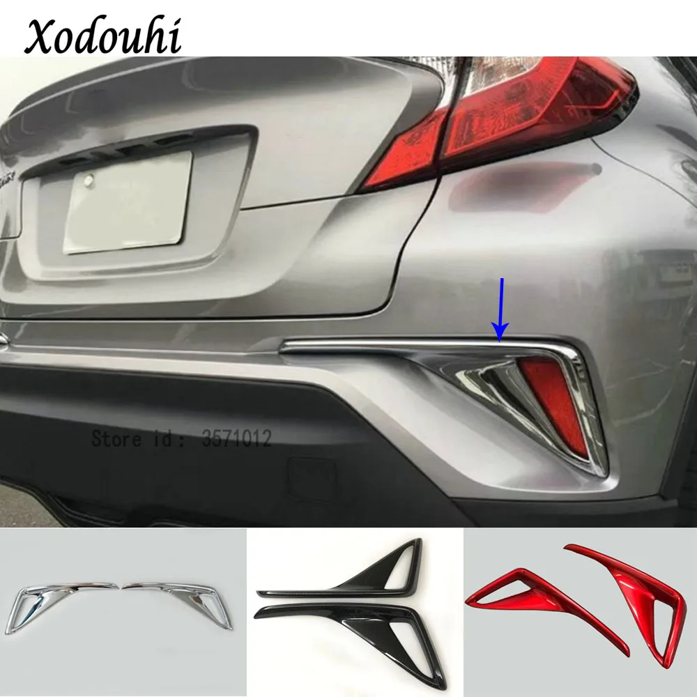 

Для Toyota CHR C-HR 2017 2018 2019 2020 корпус автомобиля ABS хром/углеродное волокно накладка задняя лампа заднего противотуманного фонаря рамка палка
