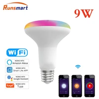 runsmart wifi smart bulb dimmable led light lamp9w br30 rgbccttuyasmartlife app remote control work with alexa google home