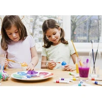 4pcs paint brushes and 4pcs no spill paint cups with lids for kids beginners