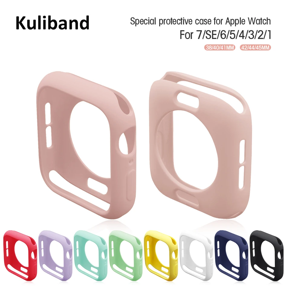 Мягкий силиконовый чехол для Apple Watch 7/6/SE/5/4/3/2/1 38 мм 40 41 защитный из ТПУ iWatch 42 44 45 |