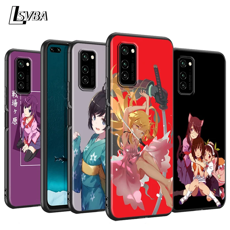 

Cartoon Monogatari Anime Silicone Phone Case for Huawei P30 P20 P40 Lite E Pro P Smart Z Plus 2019 P10 P9 Lite Black Cover