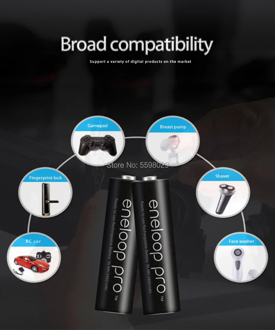 Аккумуляторы panasonic Eneloop Pro AAA 4 шт. предварительно перезаряжаемые батарейки для