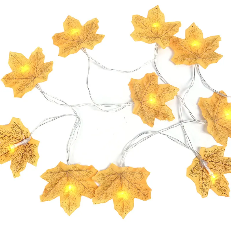 

Thanksgiving Fall Decoration 10 LED Maple Leaves String Lights Autumn Garland Fairy Lights Christmas Party Home Decor Halloween