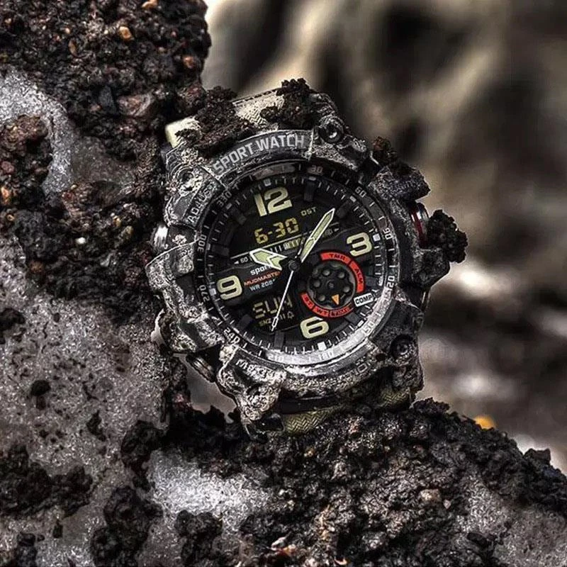 

Men's Wistwatch Tide Brand Male Streamlined Design Watch Classic Double Action Clock Creative Special Waterproof 5 Stars Watches
