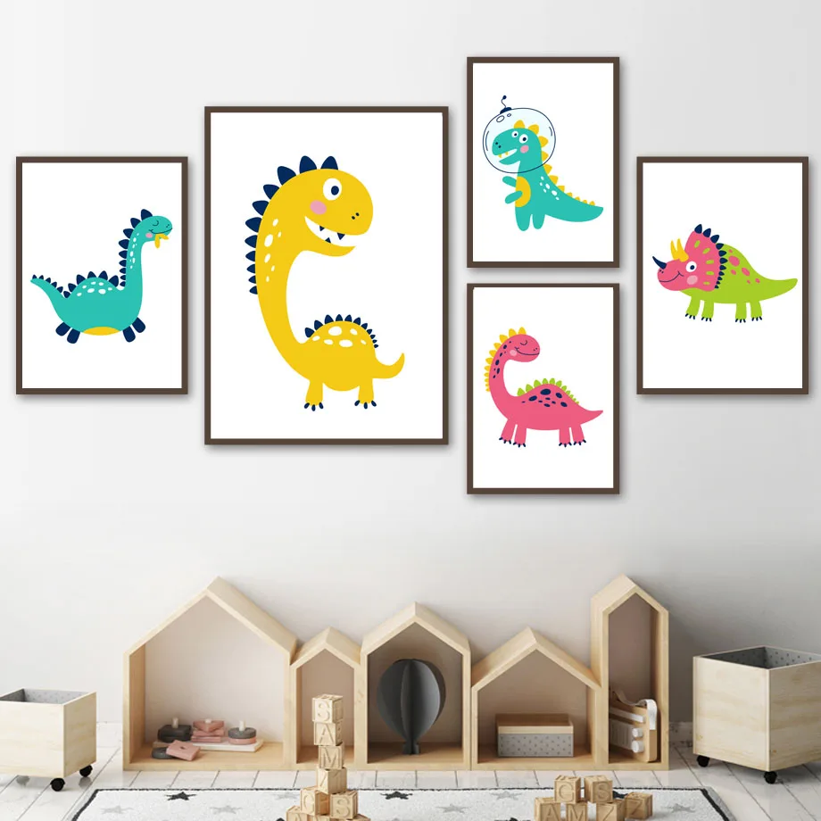 Настенные художественные картины на холсте с мультяшными красочными