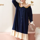 Ночная сорочка женская хлопковая с коротким рукавом, стильная рубашка с коротким рукавом, домашнее обслуживание, большие размеры XL