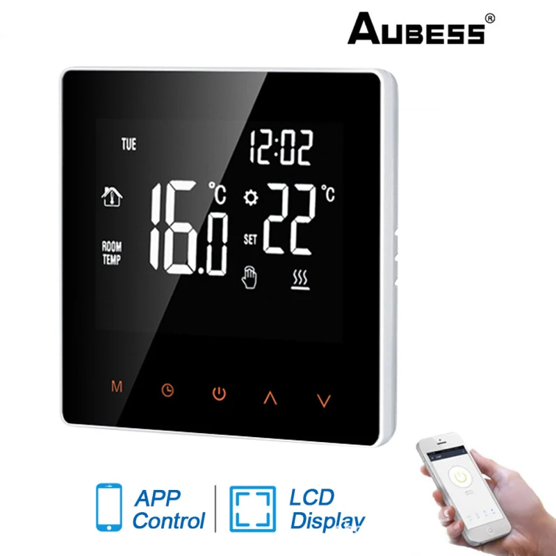 

Aubess 2021 3A/16A Programmable Boiler Room Digital Thermoregulator Thermostat Temperature Controller For Warm Floor Heating